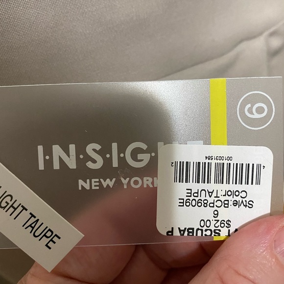 SALE 🌺 INSIGHT Light Weight Taupe Scuba Straight Pant NWT - Picture 6 of 12